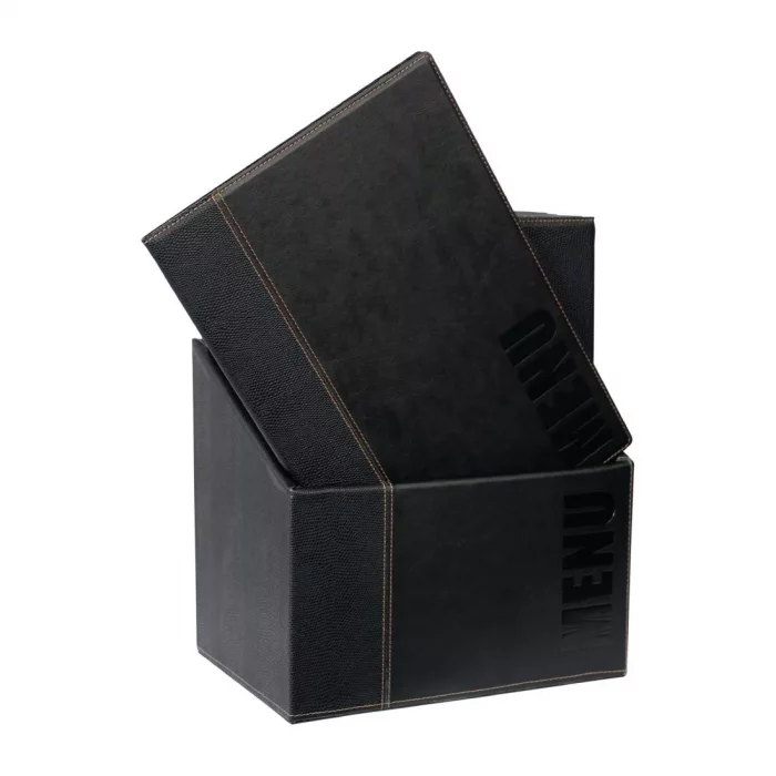 Securit Contemporary Menu Covers and Storage Box A4 Black (Pack of 20) - Image 1
