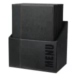 Securit Contemporary Menu Covers and Storage Box A4 Black (Pack of 20) - Image 5