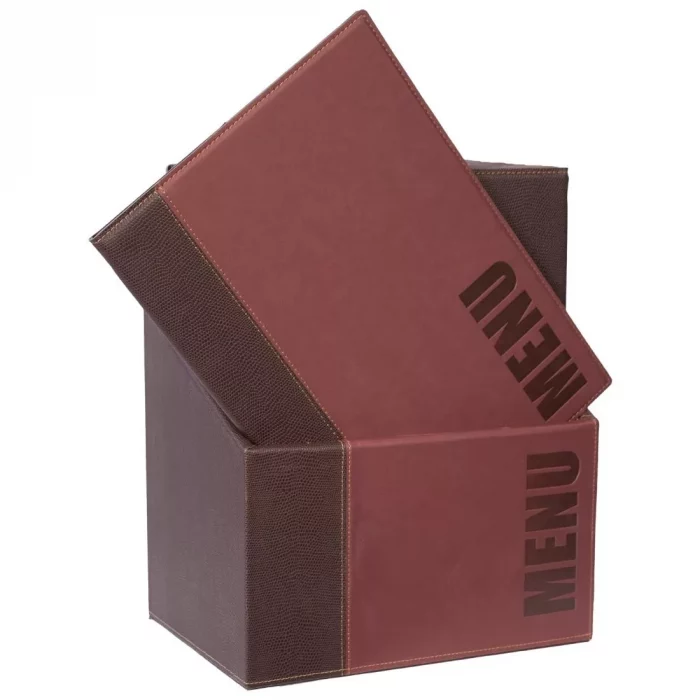 Securit Contemporary Menu Covers and Storage Box A4 Bordeaux (Pack of 20) - Image 1