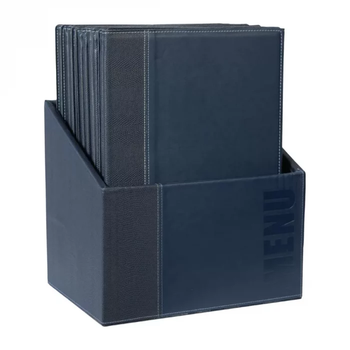 Securit Contemporary Menu Covers and Storage Box A4 Blue (Pack of 20) - Image 2