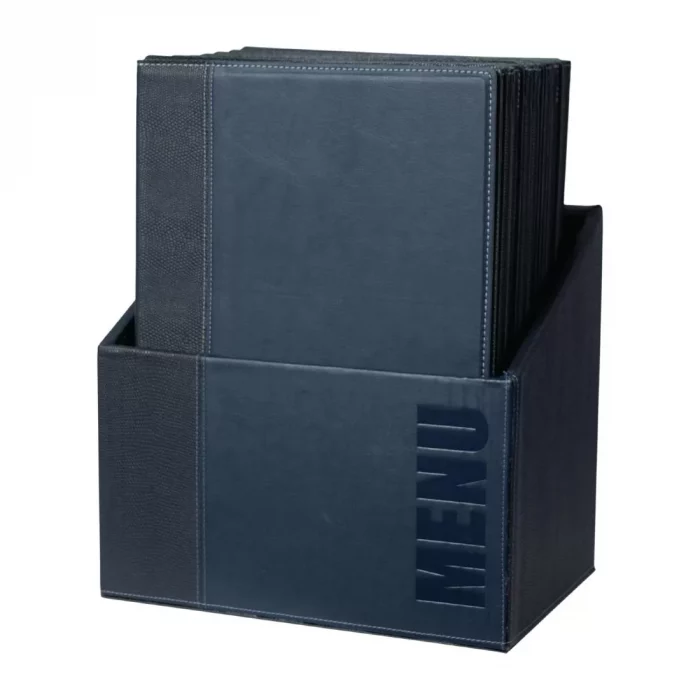 Securit Contemporary Menu Covers and Storage Box A4 Blue (Pack of 20) - Image 3