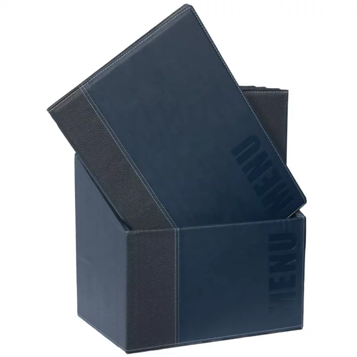 Securit Contemporary Menu Covers and Storage Box A4 Blue (Pack of 20) - Image 1