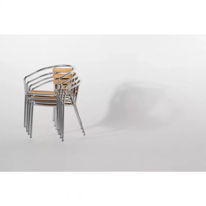 Bolero Aluminium and Ash Chairs (Pack of 4) - Image 6