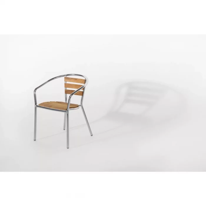 Bolero Aluminium and Ash Chairs (Pack of 4) - Image 2