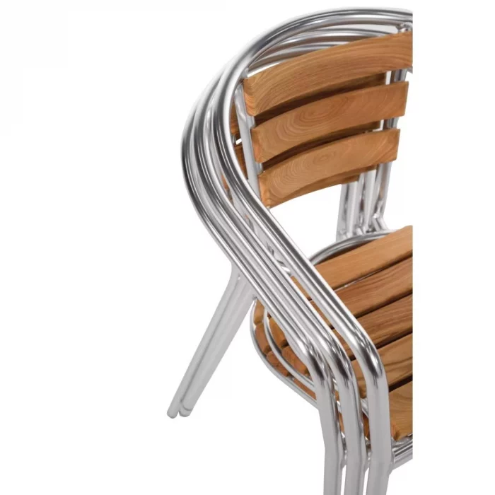 Bolero Aluminium and Ash Chairs (Pack of 4) - Image 3