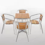 Bolero Aluminium and Ash Chairs (Pack of 4) - Image 8
