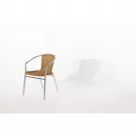 Bolero Aluminium and Natural Wicker Chair (Pack of 4) - Image 5