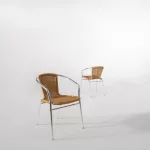 Bolero Aluminium and Natural Wicker Chair (Pack of 4) - Image 6