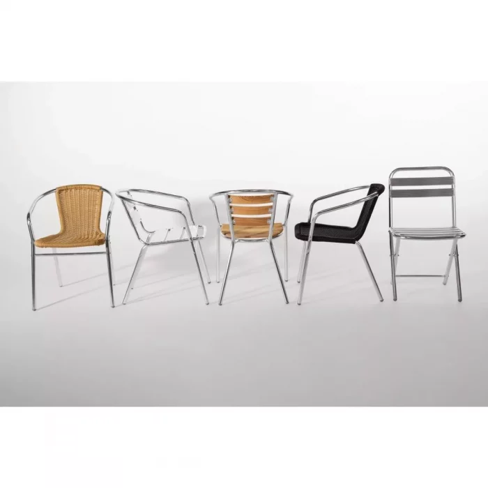 Bolero Aluminium and Ash Chairs (Pack of 4) - Image 9