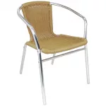 Bolero Aluminium and Natural Wicker Chair (Pack of 4) - Image 9