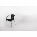 Bolero Aluminium and Black Wicker Chairs Black (Pack of 4) - Image 13