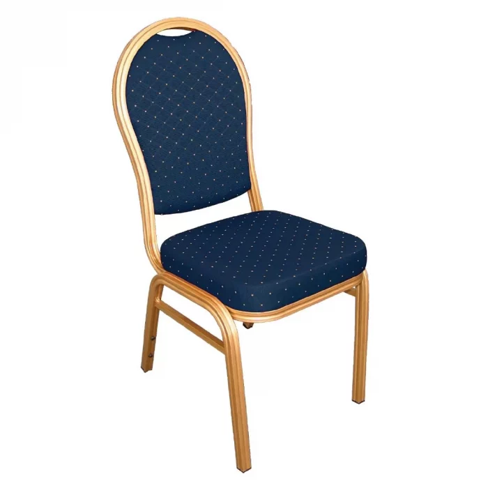 Bolero Arched Back Banquet Chairs Blue & Gold (Pack of 4) - Image 1