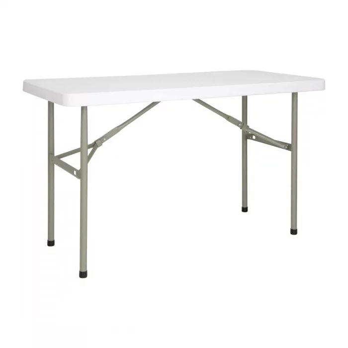 Bolero PE Rectangular Folding Table White 4ft (Single) - Image 1