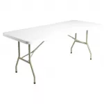 Bolero PE Rectangular Folding Table White 6ft (Single) - Image 3