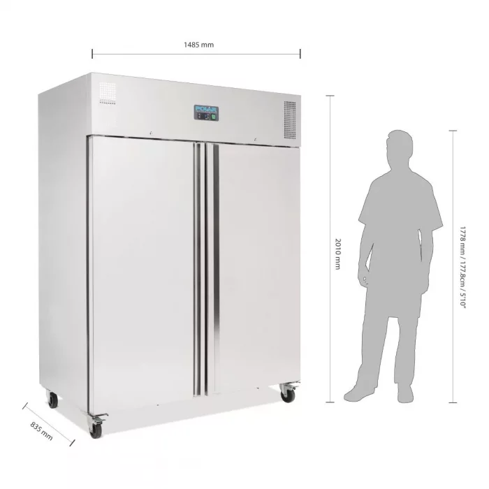 Polar U-Series Upright Double Door Fridge 1300Ltr - Image 2