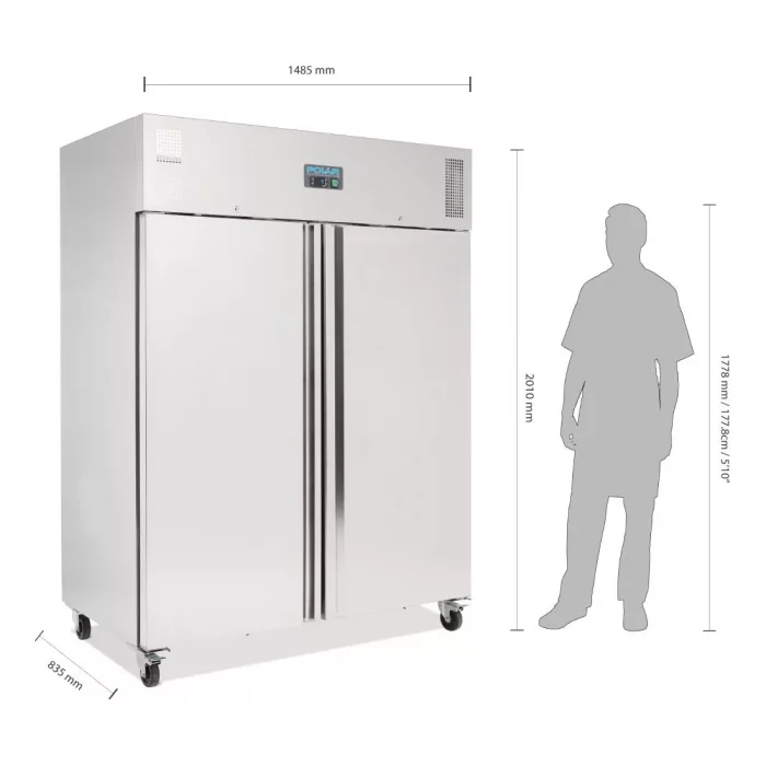 Polar U-Series Upright Double Door Freezer 1300Ltr - Image 2