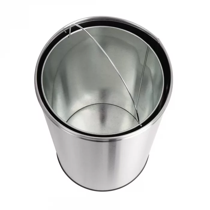 Bolero Stainless Steel Push Top Bullet Bin Silver 40Ltr - Image 2