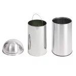 Bolero Stainless Steel Push Top Bullet Bin Silver 40Ltr - Image 3