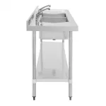 Vogue Stainless Steel Double Sink with Double Drainer 2400mm - Image 5