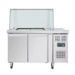 Polar U-Series GN Saladette Counter with Square Sneeze Guard 2 Door - Image 2