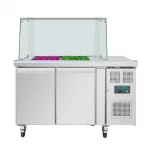 Polar U-Series GN Saladette Counter with Square Sneeze Guard 2 Door - Image 3