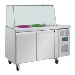 Polar U-Series GN Saladette Counter with Square Sneeze Guard 2 Door - Image 4