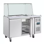 Polar U-Series GN Saladette Counter with Square Sneeze Guard 2 Door - Image 6