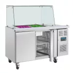Polar U-Series GN Saladette Counter with Square Sneeze Guard 2 Door - Image 7