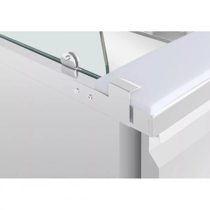 Polar U-Series GN Saladette Counter with Square Sneeze Guard 2 Door - Image 10