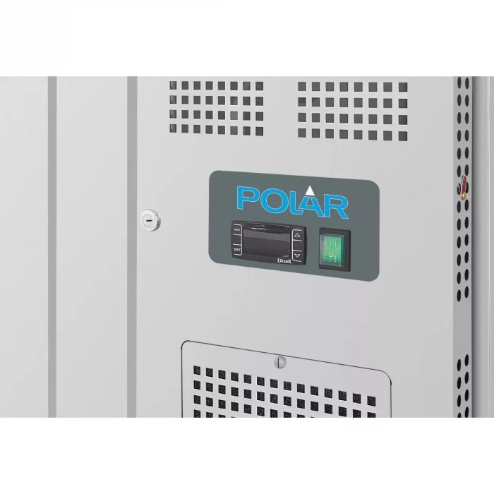 Polar U-Series GN Saladette Counter with Square Sneeze Guard 2 Door - Image 11
