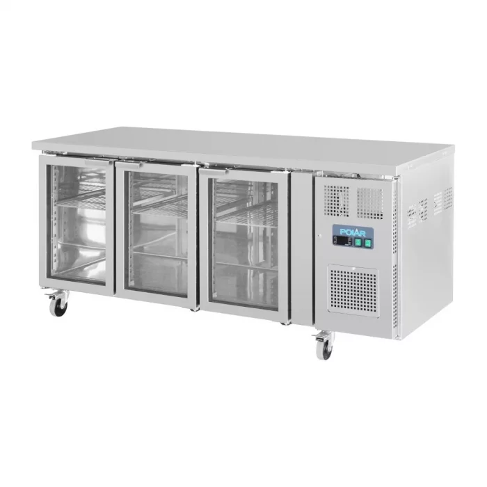 Polar U-Series 3 Door Counter Fridge with Glass Doors - Image 4