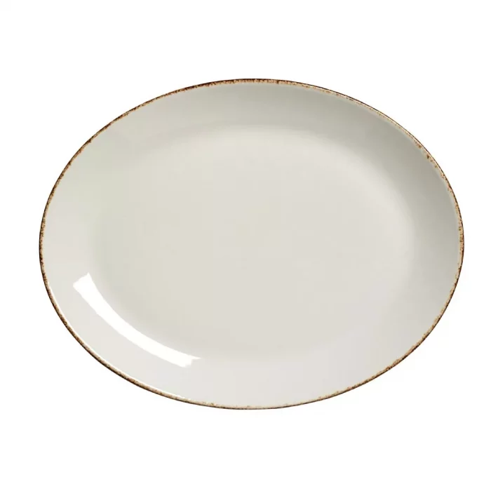 Steelite Brown Dapple Oval Coupe Plates 305mm (Pack of 12) - Image 1