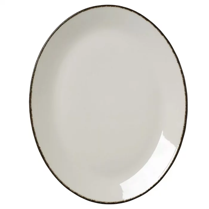 Steelite Charcoal Dapple Oval Coupe Plates 342mm (Pack of 12) - Image 1