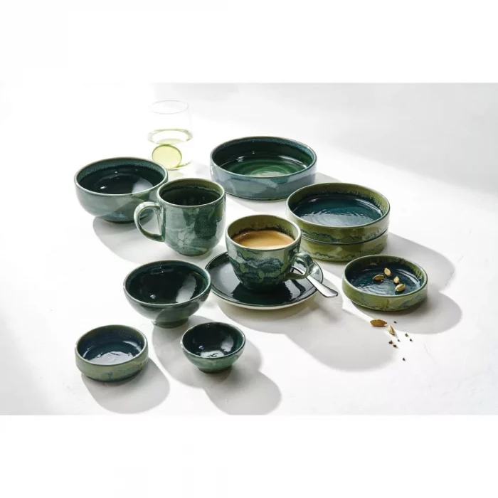 Steelite Aurora Vesuvius Burnt Emerald Round Stacking Trays 165mm (Pack of 12) - Image 2