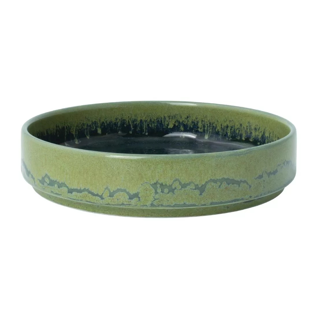 vv2521_steelitenew2.jpg Steelite Aurora Vesuvius Burnt Emerald Round Stacking Trays 135mm (Pack of 12) - Image 1