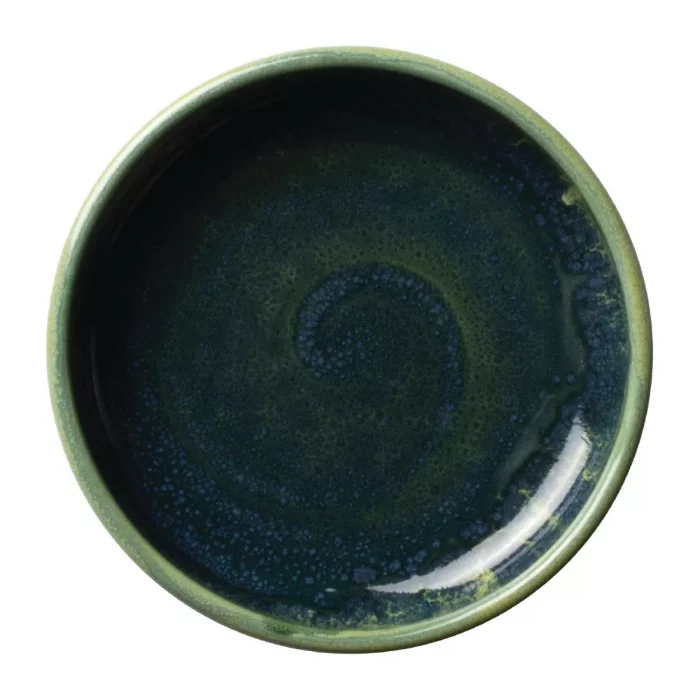 Steelite Aurora Vesuvius Burnt Emerald Round Stacking Trays 100mm (Pack of 12) - Image 5
