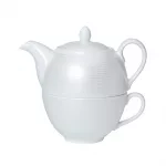 William Edwards Spiro Teacup and Pot Sets White (Pack of 6)