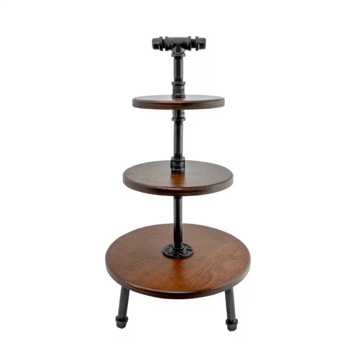 Steelite Chestnut Pipe Stand 3-Tier 355x674mm - Image 1