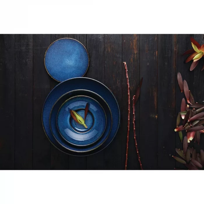 Rene Ozorio Wabi Sabi Rimmed Coupe Bowls Indigo 200mm 887ml (Pack of 6) - Image 2