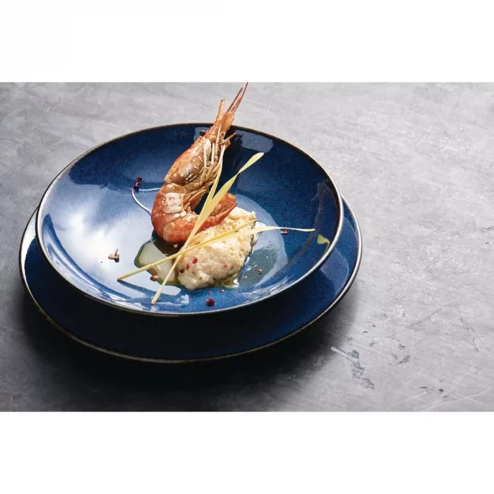 Rene Ozorio Wabi Sabi Rimmed Coupe Bowls Indigo 200mm 887ml (Pack of 6) - Image 3