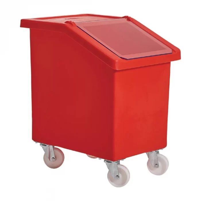 Mobile Ingredient Bin 90Ltr Red - Image 1