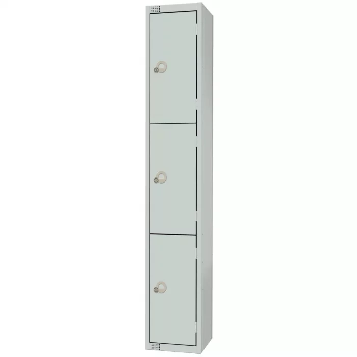 Elite Three Door Padlock Locker Grey - Image 1