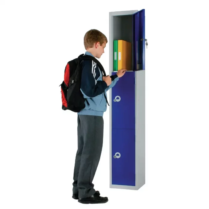 Elite Three Door Padlock Locker Blue - Image 1