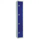 Elite Four Door Coin Return Locker Blue