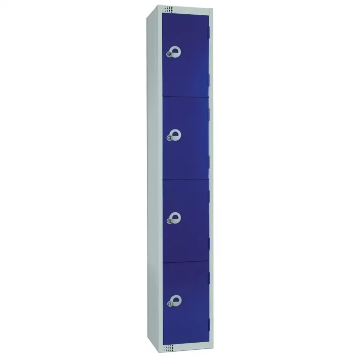 Elite Four Door Coin Return Locker Blue - Image 1