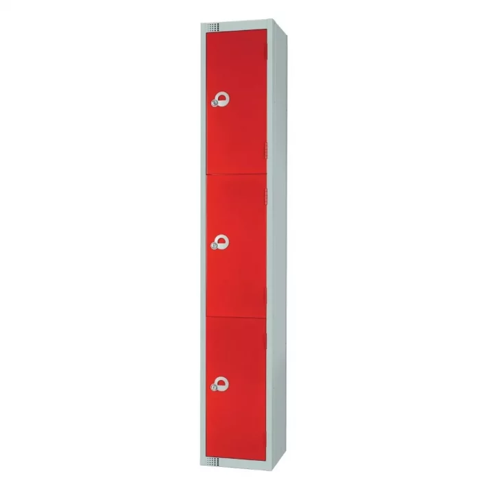 Elite Three Door Electronic Combination Locker Red - Image 3