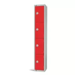Elite Four Door Coin Return Locker Red