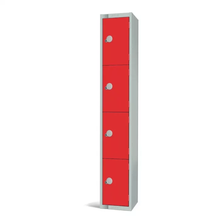 Elite Four Door Coin Return Locker Red - Image 1