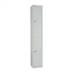 Elite Double Door Padlock Locker Grey