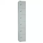 Elite Six Door Coin Return Locker Grey